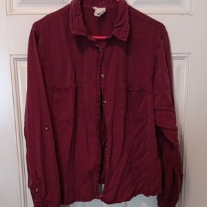 Burgundy Button-Up Shirt